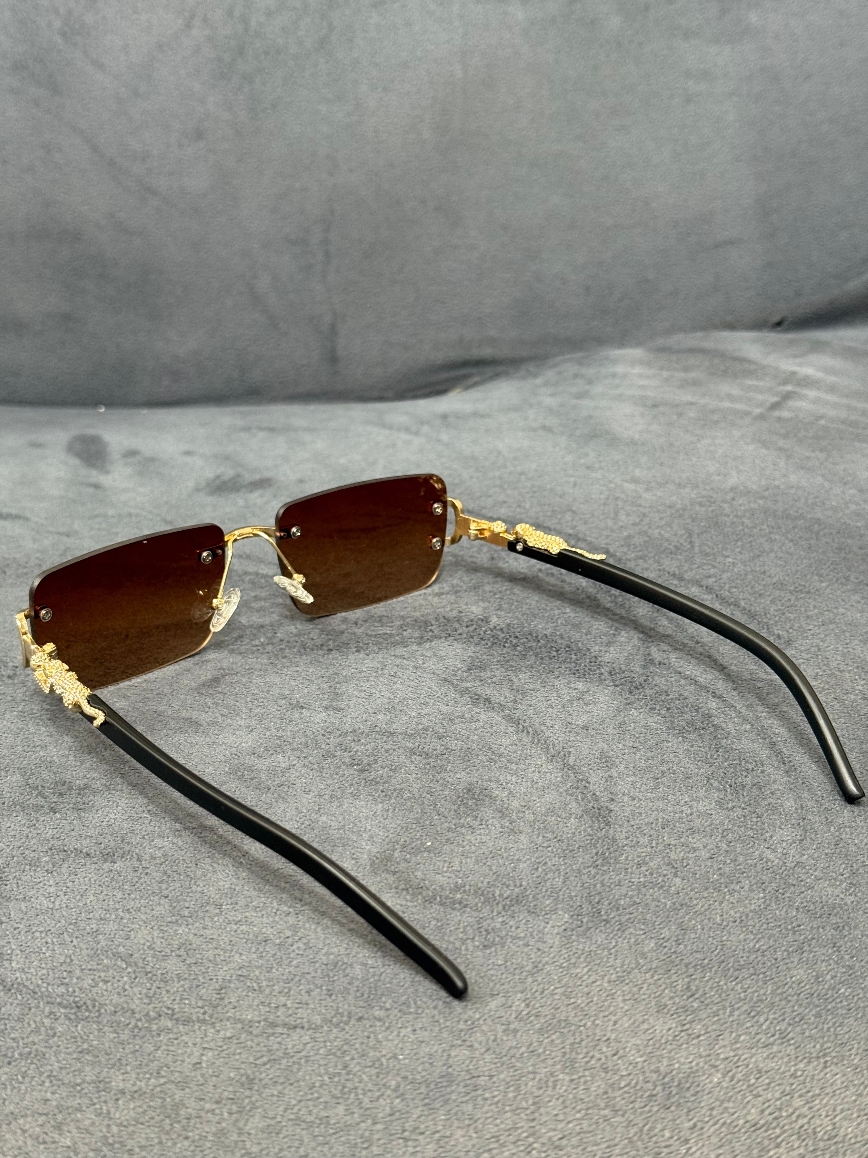 Rimless Shades Brown-Gold