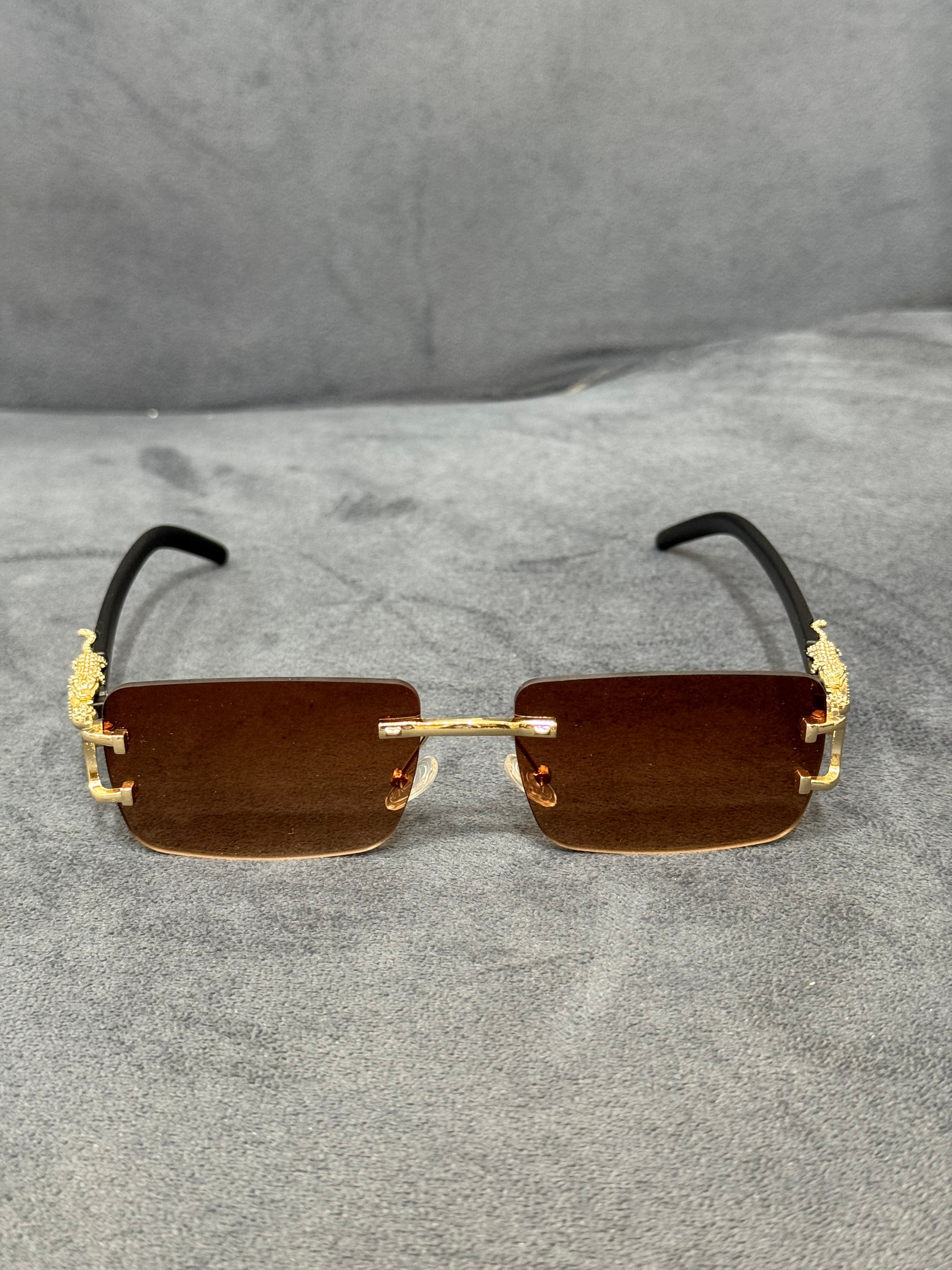 Rimless Shades Brown-Gold