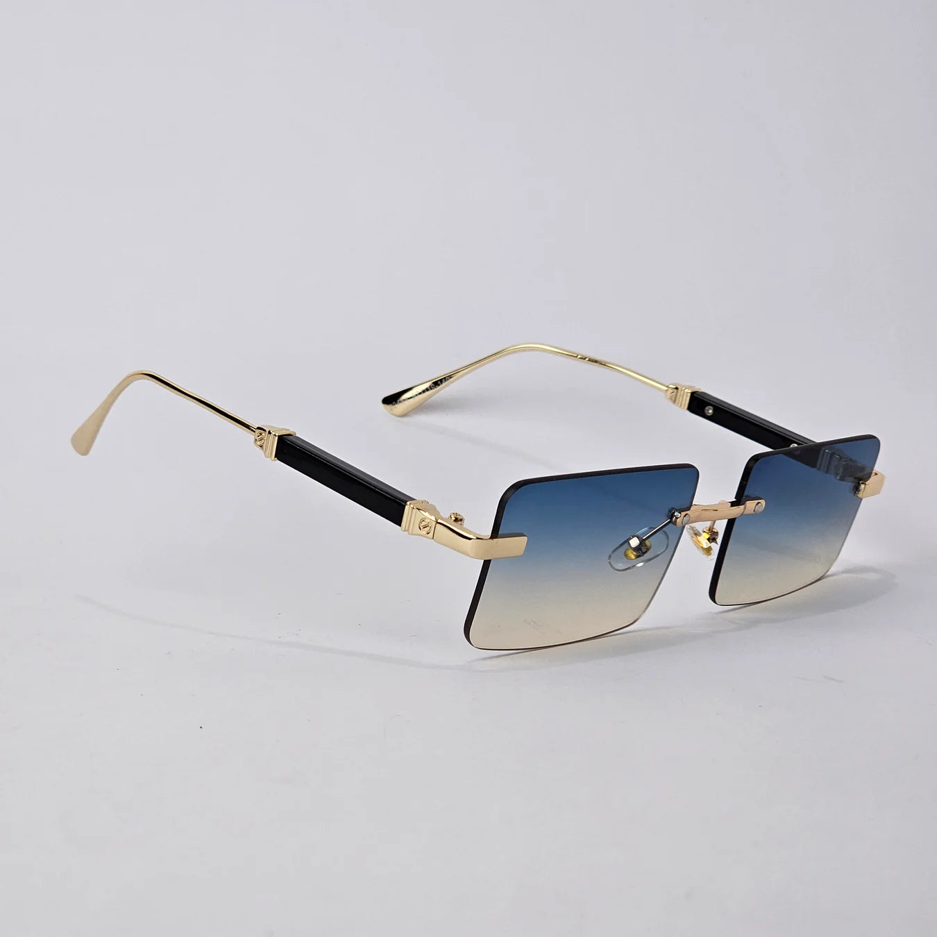 Rimless Rectangle - Gold/Blue