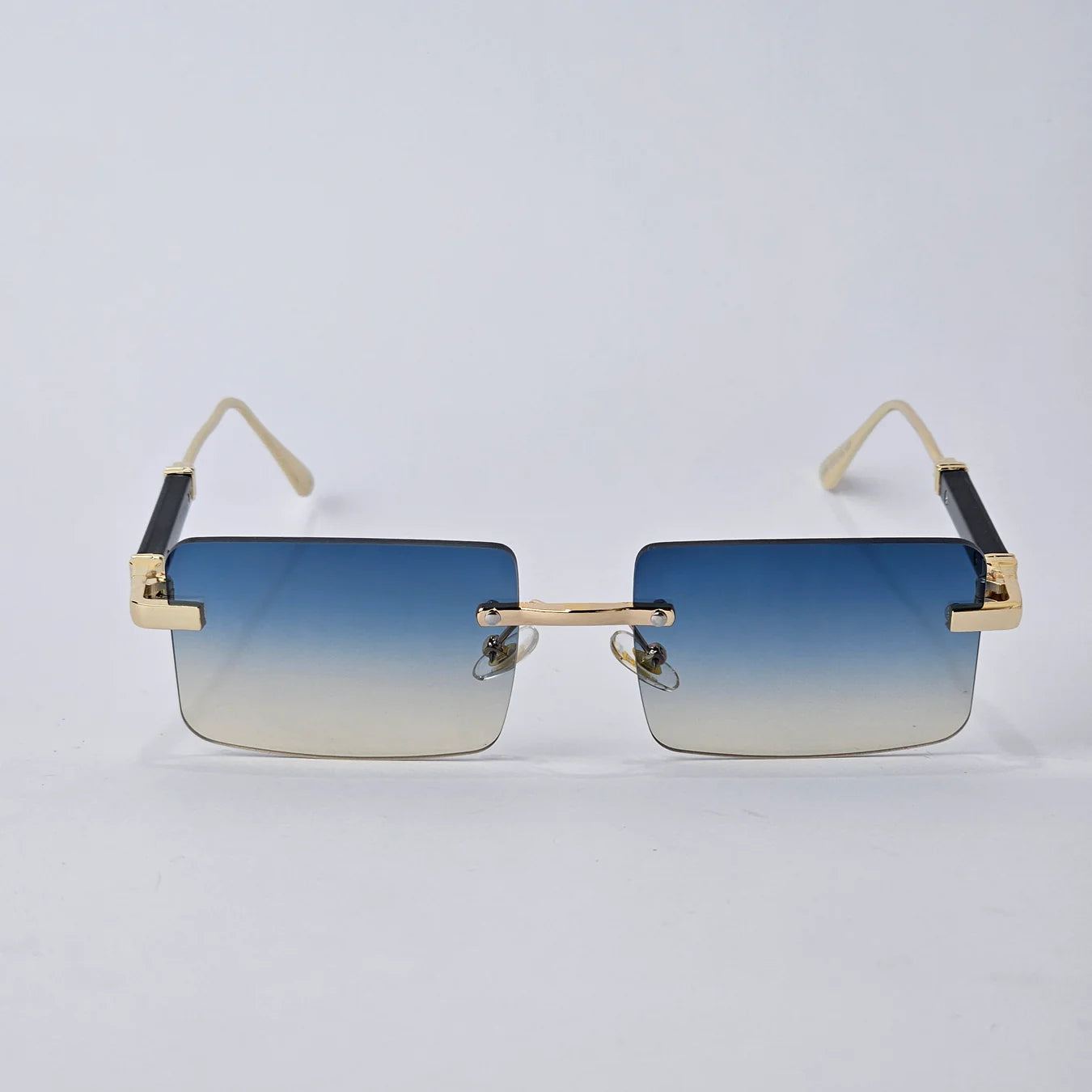 Rimless Rectangle - Gold/Blue