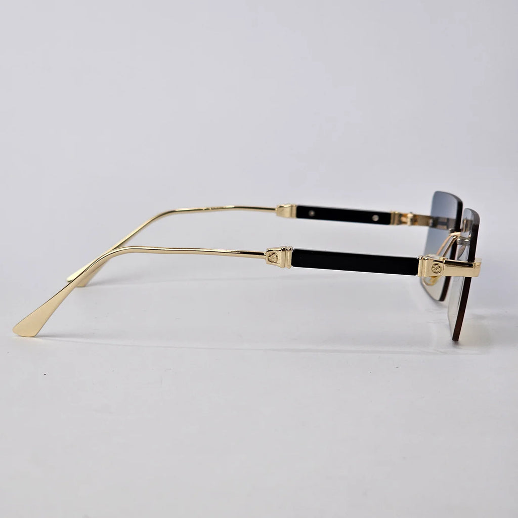Rimless Rectangle - Gold/Blue